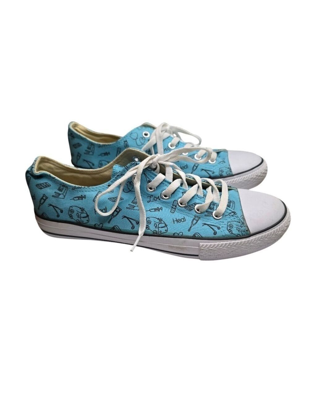 Zoosurf Pharmacy Blue White Low Top Sneakers 10